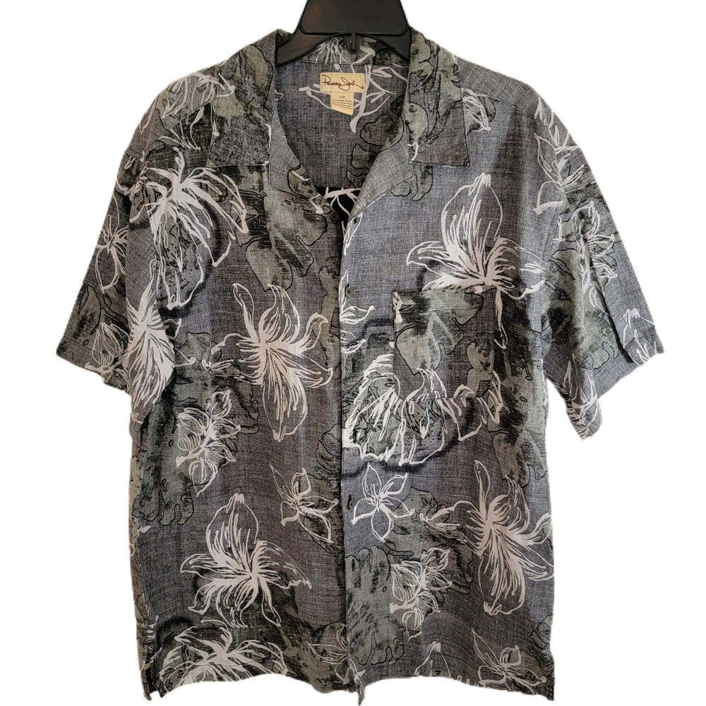 Panama Jack Hawaiian Shirt Monstera Plant Large Vintage!